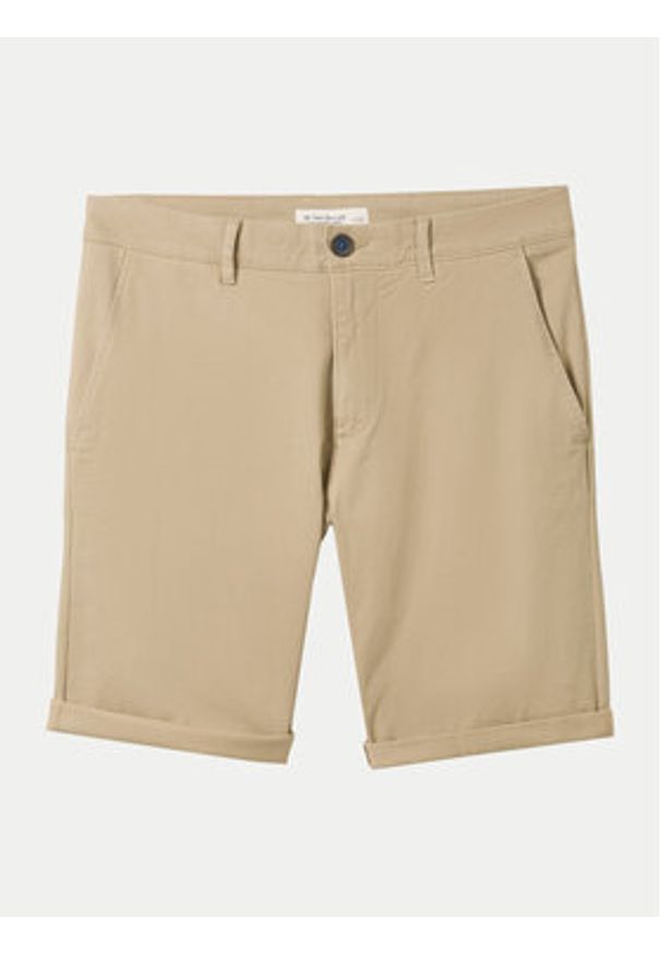 Tom Tailor Szorty materiałowe 1040227 Beżowy Slim Fit. Kolor: beżowy. Materiał: bawełna