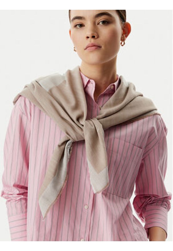 Calvin Klein Chusta Calvin Chambray Square Scarf LV04F8085G Beżowy. Kolor: beżowy. Materiał: bawełna