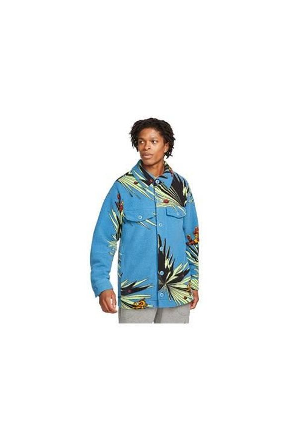 Kurtka uniwersalna męska Nike Ebron James Sherpa Button-up. Kolor: niebieski. Materiał: syntetyk. Sport: bieganie