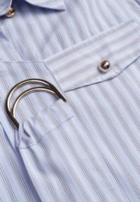 Born2be - Niebieska Bawełniana Sukienka Koszulowa z Paskiem i Pagonami Dennelia. Okazja: na co dzień, na spotkanie biznesowe. Kolor: niebieski. Materiał: bawełna. Typ sukienki: koszulowe. Styl: casual, biznesowy, elegancki, klasyczny #5