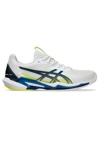 Buty do tenisa męskie Asics Solution Speed Ff 3. Zapięcie: sznurówki. Kolor: biały, wielokolorowy. Materiał: syntetyk, tkanina, materiał. Szerokość cholewki: normalna. Sport: tenis #1