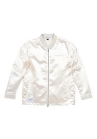 Kurtka Mitchell & Ness satin sports. Kolor: beżowy, wielokolorowy, biały. Materiał: satyna #1