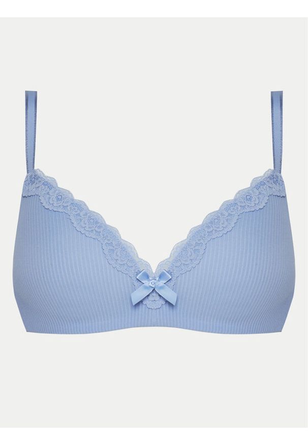 Hunkemöller Biustonosz bezfiszbinowy Lola 301081 Błękitny. Kolor: niebieski. Materiał: syntetyk