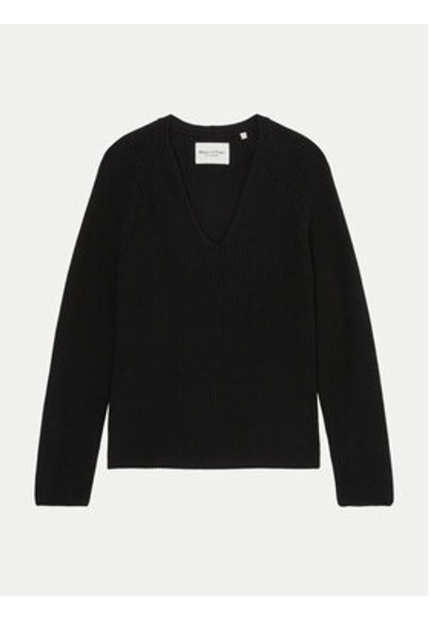 Marc O'Polo Sweter 406 6059 60097 Czarny Regular Fit. Typ kołnierza: polo. Kolor: czarny. Materiał: bawełna