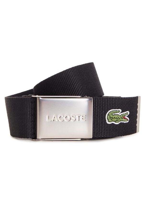 Lacoste Pasek Męski RC2012 Czarny. Kolor: czarny. Materiał: materiał