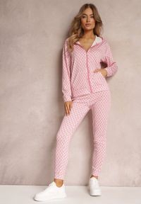 Renee - Jasnoróżowy 2-cześciowy Komplet Dresowy z Bluzą i Spodnia Analina. Kolor: różowy. Materiał: dresówka #5