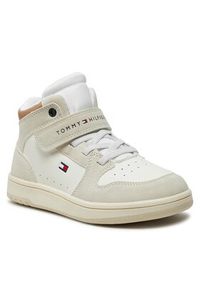 TOMMY HILFIGER - Tommy Hilfiger Sneakersy High Top Lace-Up/Velcro Sneaker T3X9-33342-1269 S Biały. Kolor: biały. Materiał: skóra #5