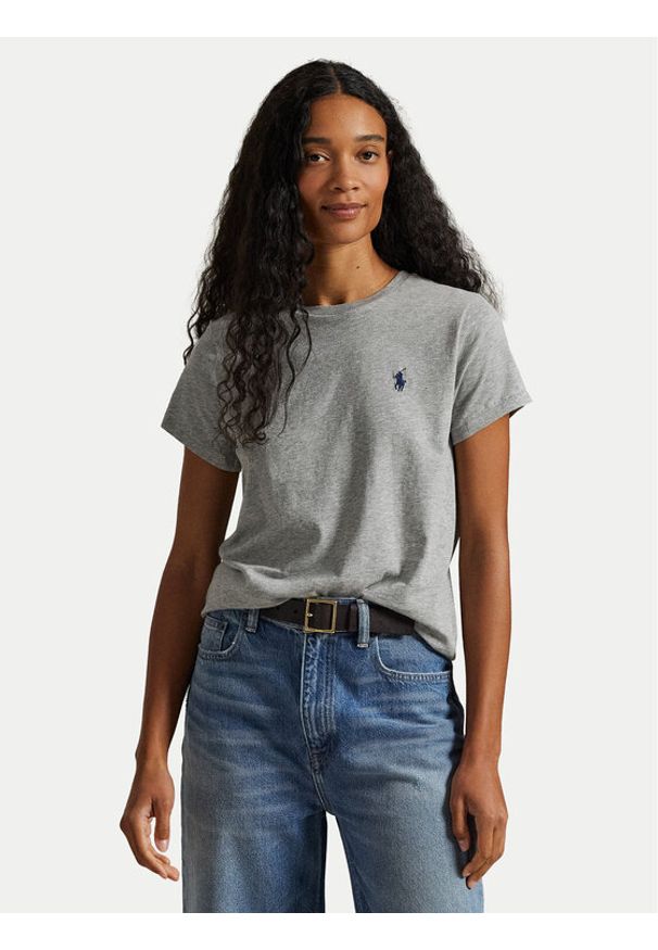 Polo Ralph Lauren T-Shirt 211898698008 Szary Regular Fit. Typ kołnierza: polo. Kolor: szary. Materiał: bawełna