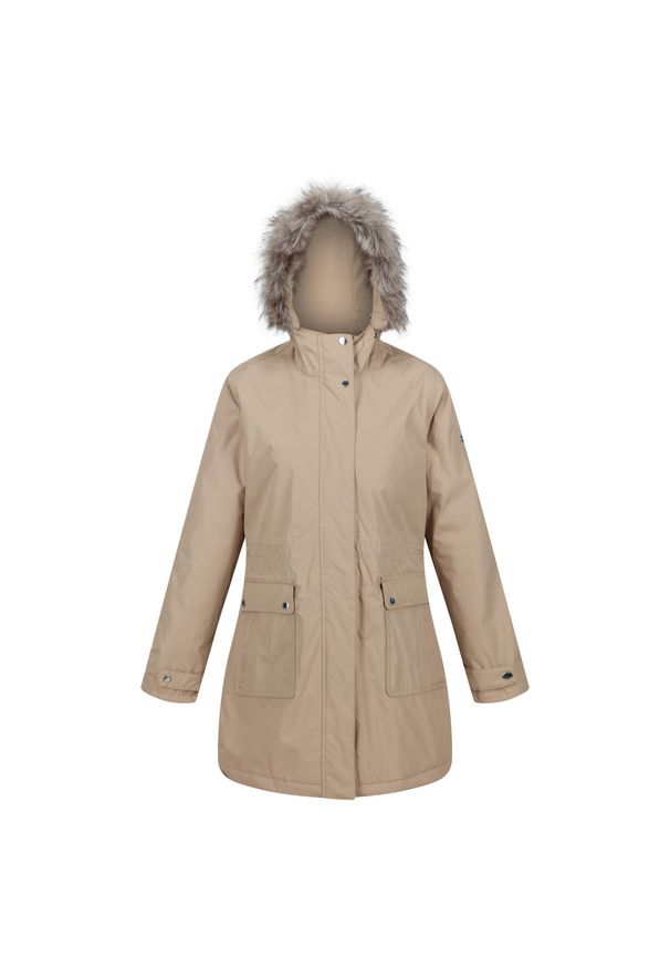 Sabinka Regatta damska trekkingowa kurtka parka przeciwdeszczowa. Kolor: biały. Materiał: tkanina. Sport: turystyka piesza