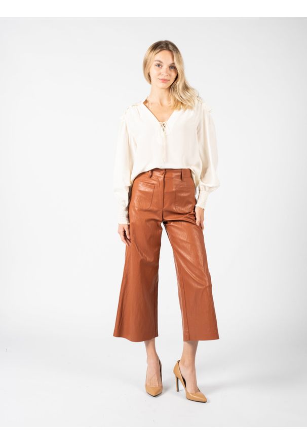 Pinko Spodnie "Campo" | 1G1699 Y6W7 | Kobieta | Brązowy. Stan: podwyższony. Kolor: brązowy. Materiał: tkanina