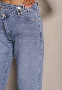 Renee - Niebieskie Jeansy Regular Waist z Szeroką Nogawką Tenophea. Okazja: do pracy, na spotkanie biznesowe, na co dzień. Kolor: niebieski. Styl: casual, biznesowy