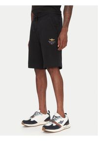 Aeronautica Militare Szorty sportowe 251BF017F459 Czarny Regular Fit. Kolor: czarny. Materiał: bawełna. Styl: sportowy