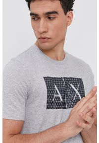 Armani Exchange T-shirt bawełniany 8NZTCK.Z8H4Z.NOS kolor szary z nadrukiem. Kolor: szary. Materiał: bawełna. Wzór: nadruk #5