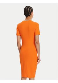 Versace Jeans Couture Sukienka codzienna 78HAOS04 Pomarańczowy Slim Fit. Okazja: na co dzień. Kolor: pomarańczowy. Materiał: bawełna. Typ sukienki: proste. Styl: casual #3