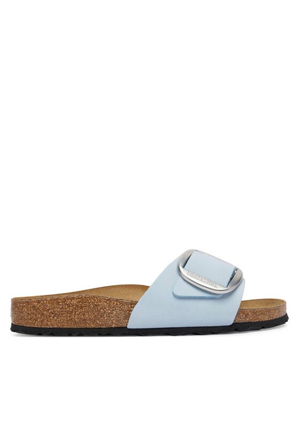 Birkenstock Klapki Madrid Big Buckle 1031798 Błękitny. Kolor: niebieski. Materiał: nubuk, skóra