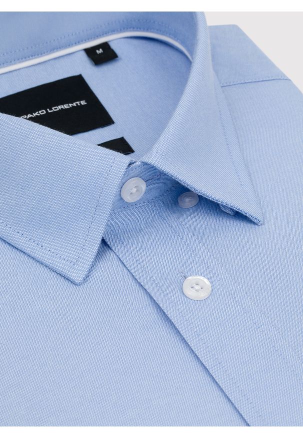 Pako Lorente - PAKO LORENTE - Niebieska koszula męska. Kolor: niebieski, biały. Materiał: poliester, bawełna. Długość rękawa: długi rękaw. Długość: długie
