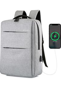 Plecak Alogy Plecak torba na laptopa 15,6" duży wodoodporny z portem USB Unisex 44x34x13cm do samolotu Alogy Backpack Szary. Kolor: szary