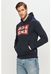 Jack & Jones - Bluza bawełniana. Okazja: na co dzień. Typ kołnierza: kaptur. Kolor: niebieski. Materiał: bawełna. Wzór: nadruk. Styl: casual #3