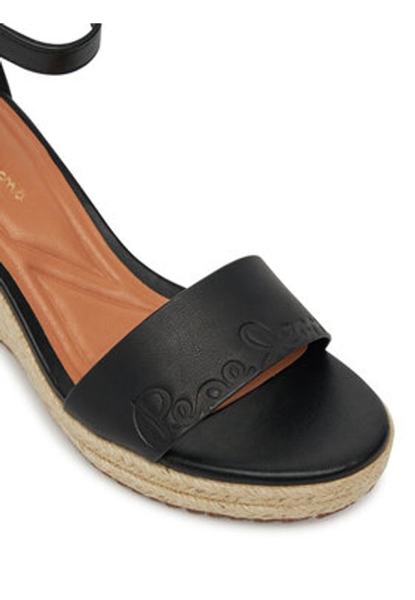 Pepe Jeans Espadryle PLS90691 Czarny. Kolor: czarny. Materiał: skóra