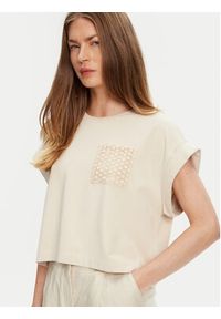 United Colors of Benetton - United Colors Of Benetton T-Shirt 3IFVD10AF Beżowy Boxy Fit. Kolor: beżowy. Materiał: bawełna #3