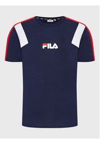 Fila T-Shirt Bormio FAM0175 Granatowy Regular Fit. Kolor: niebieski. Materiał: bawełna