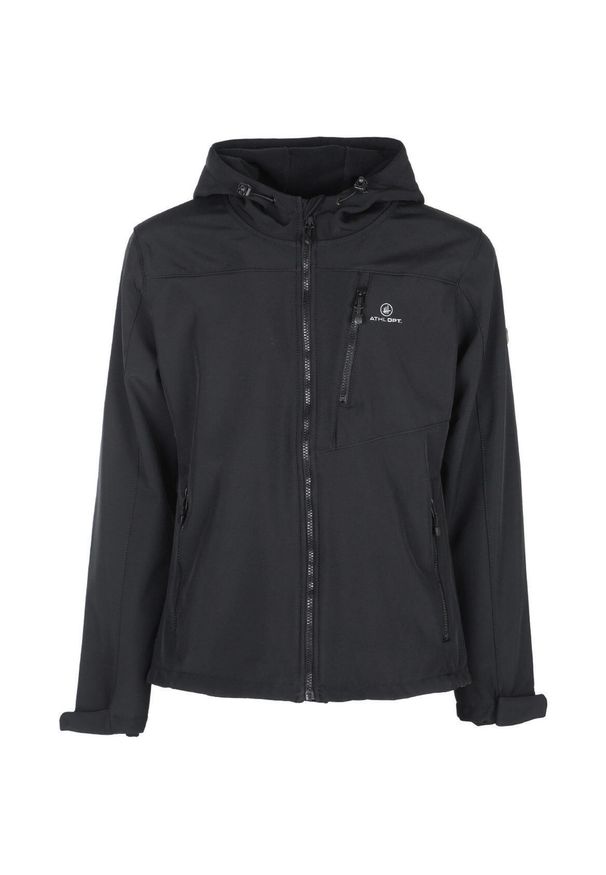 ZUMBA WEAR - Męska Kurtka Softshell Athl DPT Hermes Czarna Wodoodporna. Kolor: czarny. Materiał: softshell. Sport: turystyka piesza