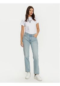 Guess T-Shirt V4YI21 KCDH1 Biały Slim Fit. Kolor: biały. Materiał: bawełna