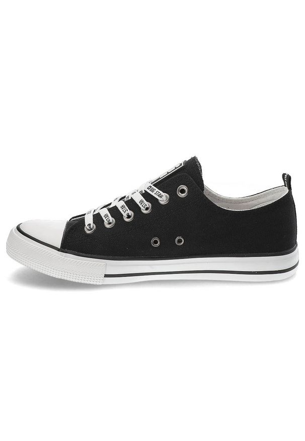 Big-Star - Czarne Trampki Big Star Męskie Wygodne Buty. Kolor: czarny. Materiał: materiał, skóra. Szerokość cholewki: normalna. Wzór: aplikacja, nadruk. Styl: klasyczny, elegancki
