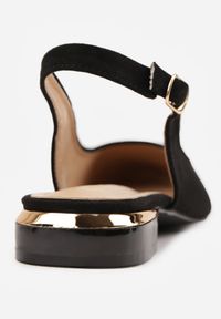 Born2be - Czarne Sandały Slingback Vices z Metaliczną Aplikacją przy Obcasie Ediriella. Okazja: na co dzień, na spotkanie biznesowe. Nosek buta: szpiczasty. Kolor: czarny. Wzór: aplikacja. Sezon: wiosna, lato. Obcas: na obcasie. Styl: casual, biznesowy, elegancki. Wysokość obcasa: średni #8