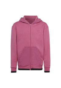Adidas - Dziecięca kurtka dresowa z kapturem i zamkiem błyskawicznym adidas All SZN. Typ kołnierza: kaptur. Kolor: czarny, różowy, wielokolorowy. Materiał: dresówka. Sport: joga i pilates