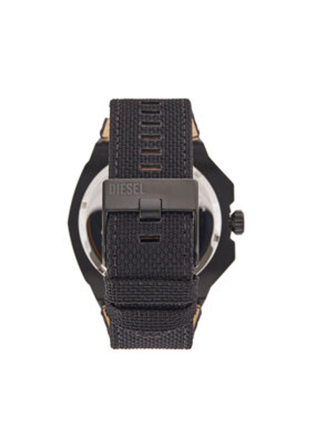 Diesel Zegarek Framed Solar DZ4654 Czarny. Kolor: czarny. Materiał: materiał