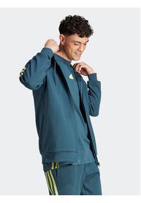 Adidas - adidas Bluza Future Icons 3-Stripes Full-Zip Hoodie IJ8878 Turkusowy Regular Fit. Kolor: turkusowy. Materiał: bawełna #9