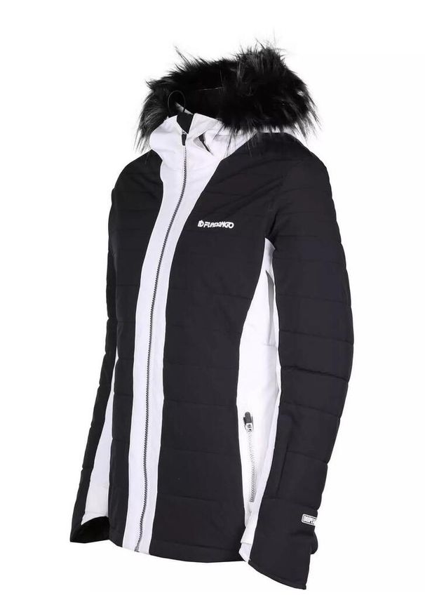 FUNDANGO - Kurtka narciarska damska Fundango Salina Padded. Kolor: biały, czarny, wielokolorowy. Materiał: futro. Sport: narciarstwo