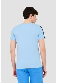 La Martina - LA MARTINA Błękitny męski t-shirt Jersey, Rozmiar M. Kolor: niebieski. Materiał: jersey