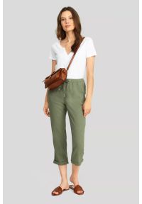 Greenpoint - Lniane spodnie z troczkiem. Materiał: len
