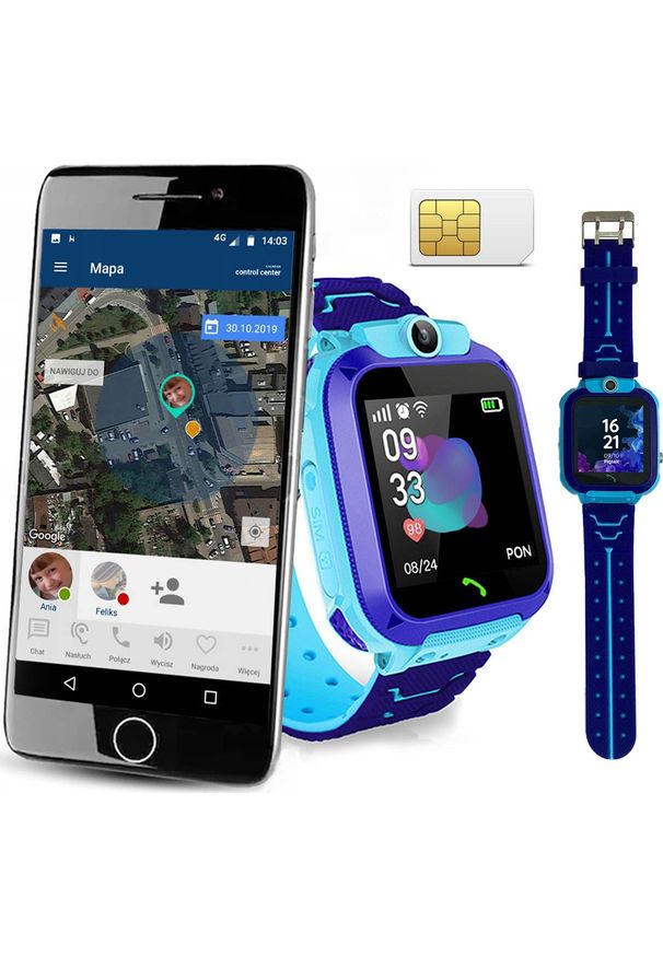 CALMEAN - Smartwatch Calmean Child Watch Easy Niebieski. Rodzaj zegarka: smartwatch. Kolor: niebieski