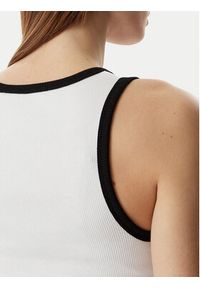 Karl Lagerfeld - KARL LAGERFELD Top B2W17003 Biały Slim Fit. Typ kołnierza: dekolt w karo. Kolor: biały. Materiał: bawełna #2