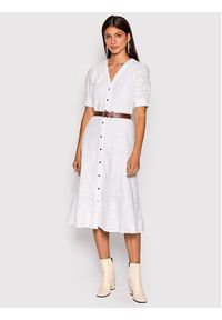 MICHAEL Michael Kors Sukienka koszulowa Palm Eyelet MU2814Z4MM Biały Regular Fit. Kolor: biały. Materiał: bawełna. Typ sukienki: koszulowe #5