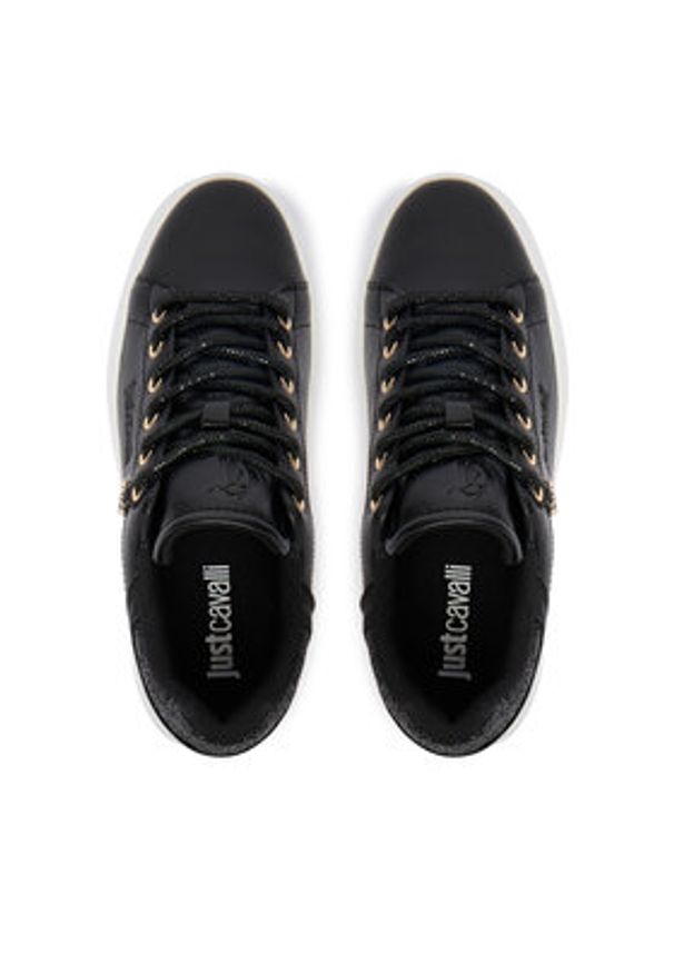 Just Cavalli Sneakersy 80RA3SB1 ZPC03 Czarny. Kolor: czarny. Materiał: skóra