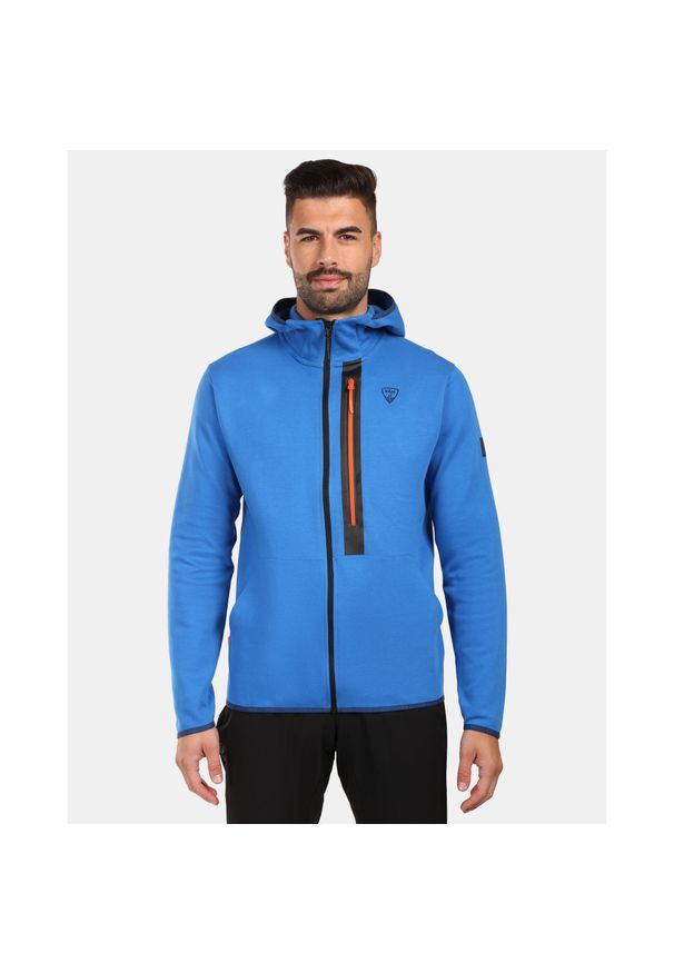 Bawełniana bluza z kapturem dla aktywnych Kilpi OKAMPOS-M. Typ kołnierza: kaptur. Kolor: niebieski. Materiał: bawełna. Sport: turystyka piesza