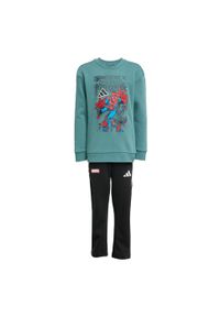 Adidas - Zestaw Marvel Spider-Man Jogger Kids. Kolor: biały, wielokolorowy, niebieski. Wzór: motyw z bajki