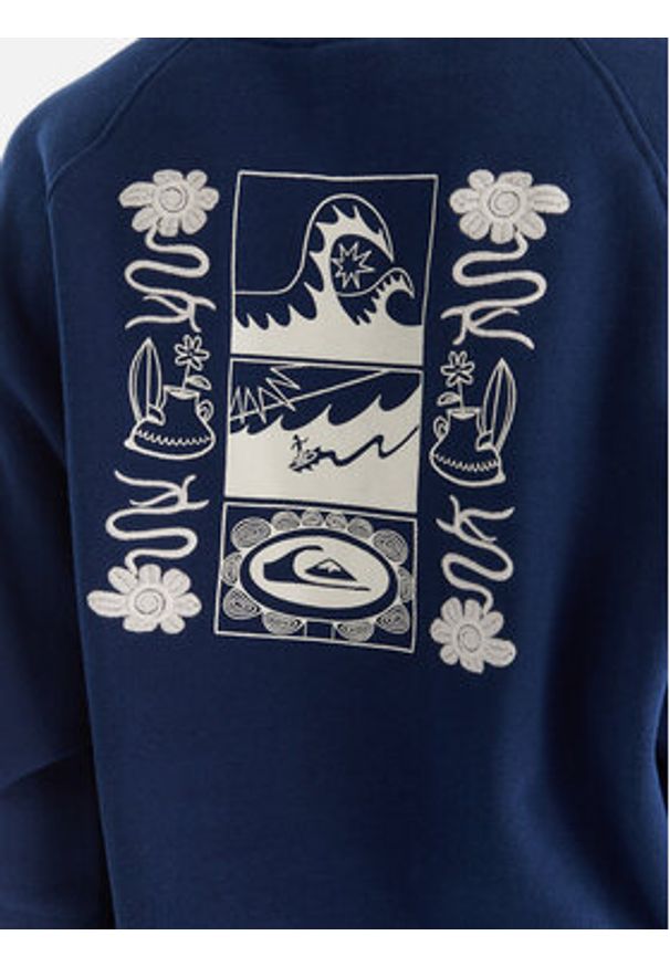 Quiksilver Bluza Graphic Crew EQWFT03198 Granatowy Regular Fit. Kolor: niebieski. Materiał: bawełna