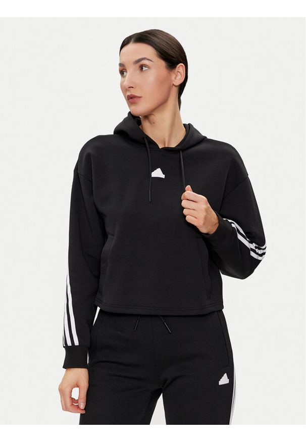 Adidas - adidas Bluza Future Icons 3-Stripes IP1533 Czarny Loose Fit. Kolor: czarny. Materiał: syntetyk, bawełna