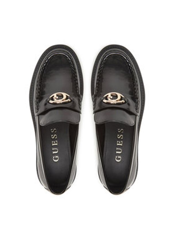 Guess Loafersy FLTYNK ELE14 Czarny. Kolor: czarny. Materiał: skóra
