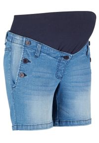 Szorty dżinsowe ciążowe bonprix niebieski "stone”. Kolekcja: moda ciążowa. Kolor: niebieski #1