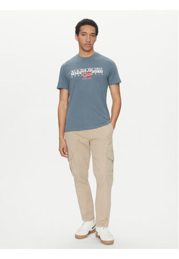 Napapijri T-Shirt S-Aylmer NP0A4HTO Zielony Regular Fit. Kolor: zielony. Materiał: bawełna