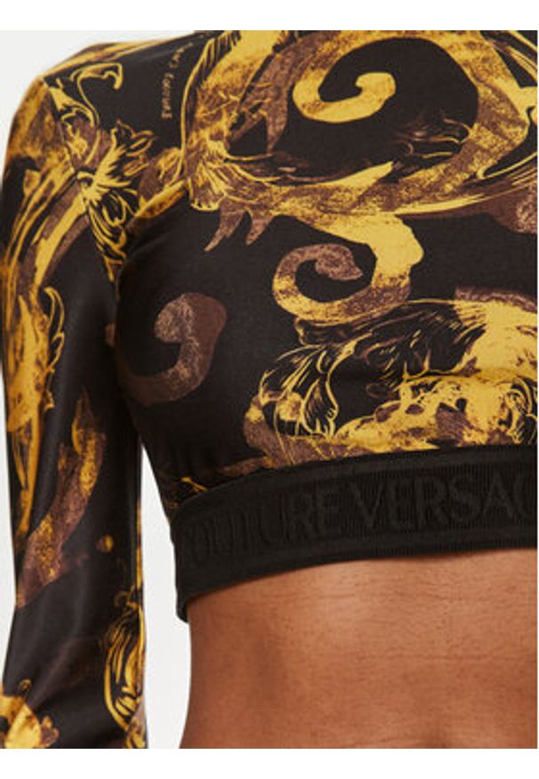 Versace Jeans Couture Bluzka 76HAH218 Czarny Slim Fit. Kolor: czarny. Materiał: syntetyk
