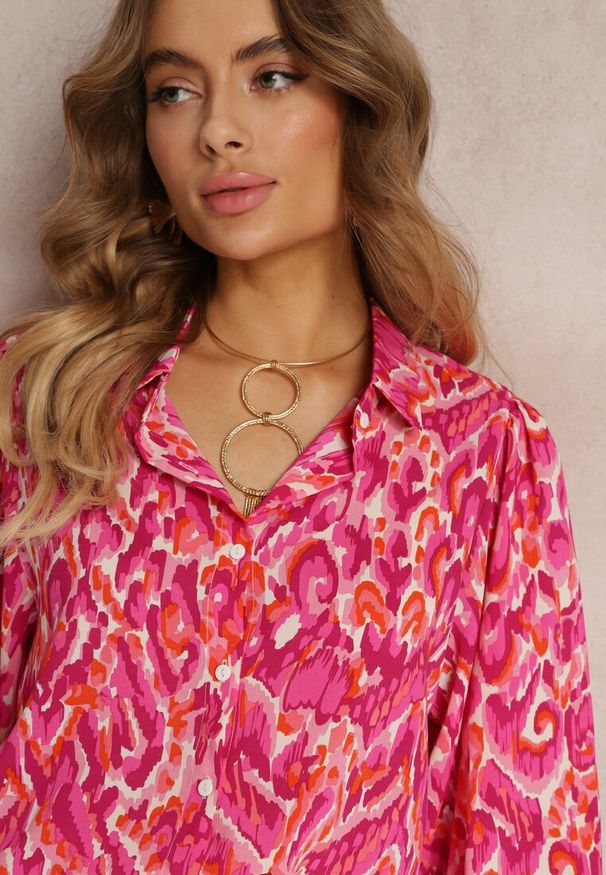 Renee - Różowa Koszula w Fantazyjny Print Merrell. Kolor: różowy. Wzór: nadruk