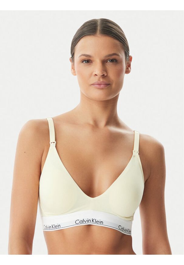 Calvin Klein Underwear Biustonosz do karmienia LV00QF8506 Kremowy. Kolor: kremowy. Materiał: bawełna