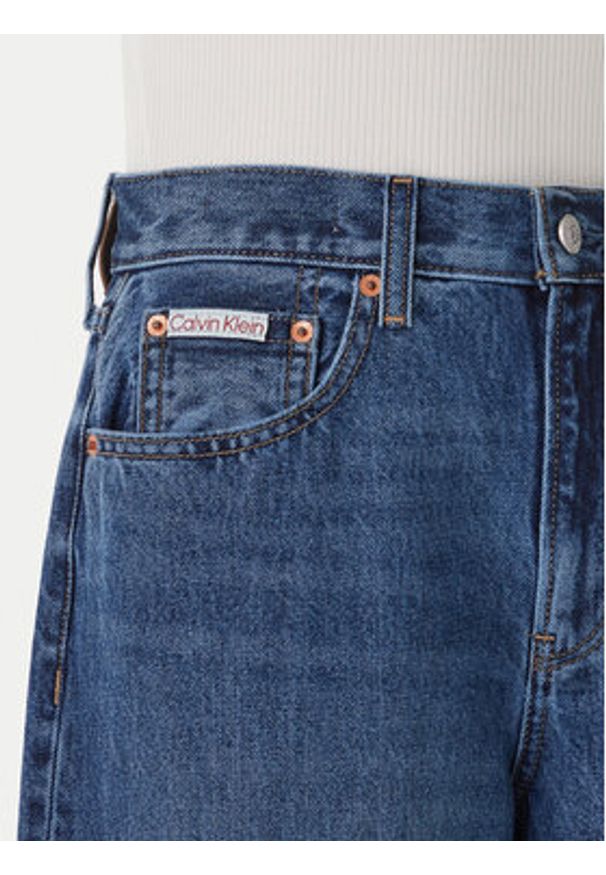 Calvin Klein Jeans Jeansy LV047F727G Granatowy Wide Leg. Kolor: niebieski